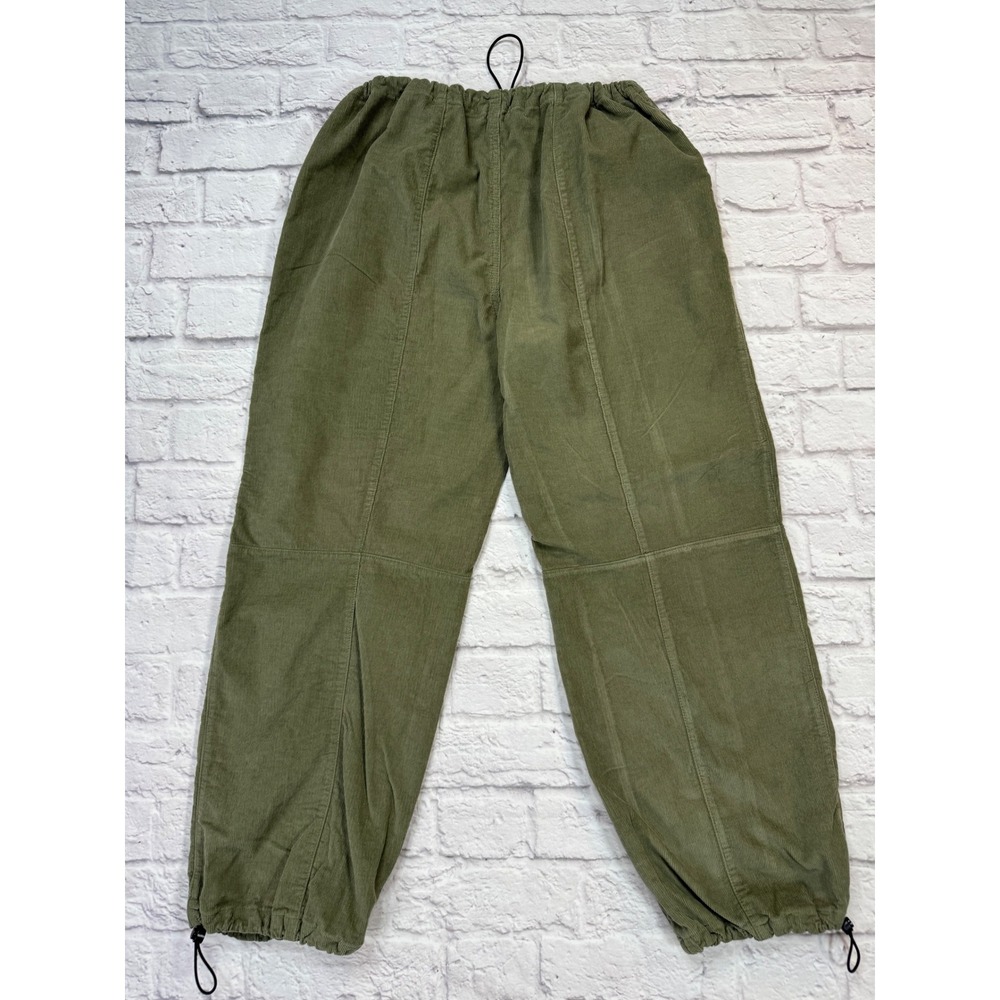Girlish Utility Jogger Pants Womens L Olive Green Excellent Corduroy Bungee Hem - Picture 4 of 6